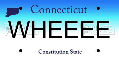 WHEEEE Connecticut License Plate
