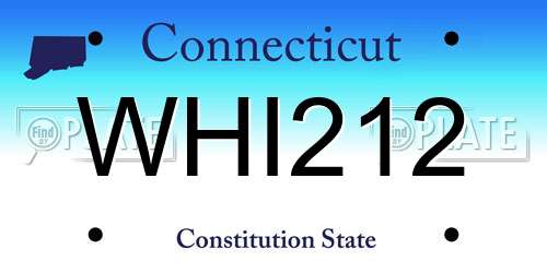 WHI212 Connecticut License Plate