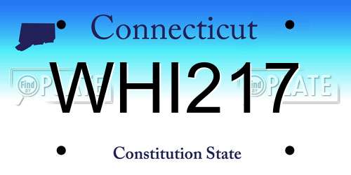 WHI217 Connecticut License Plate