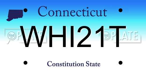 WHI21T Connecticut License Plate