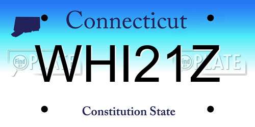 WHI21Z Connecticut License Plate