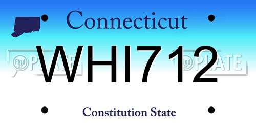 WHI712 Connecticut License Plate