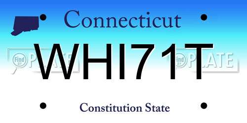 WHI71T Connecticut License Plate