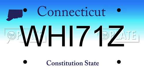 WHI71Z Connecticut License Plate