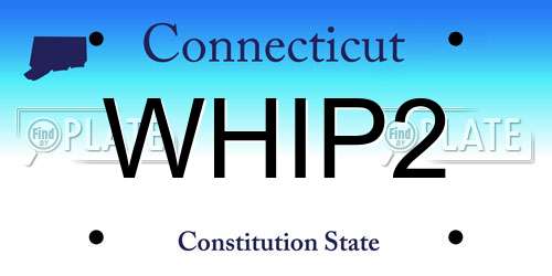 WHIP2 Connecticut License Plate