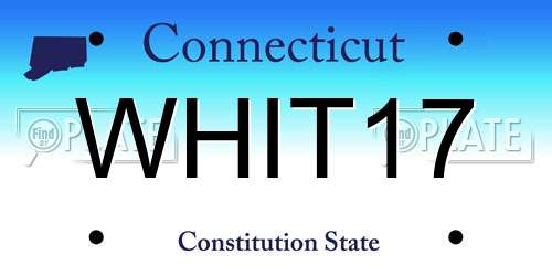 WHIT17 Connecticut License Plate