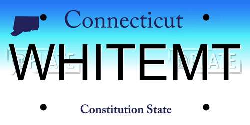 WHITEMT Connecticut License Plate