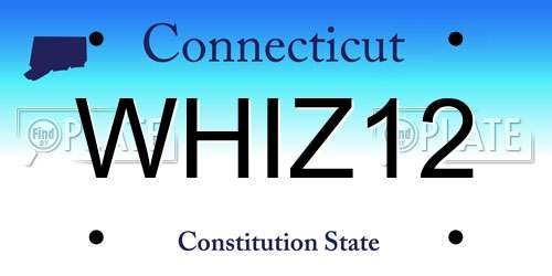 WHIZ12 Connecticut License Plate