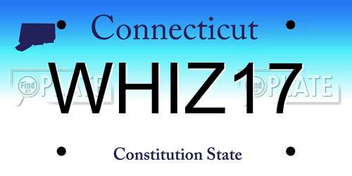 WHIZ17 Connecticut License Plate