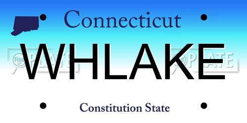 WHLAKE Connecticut License Plate