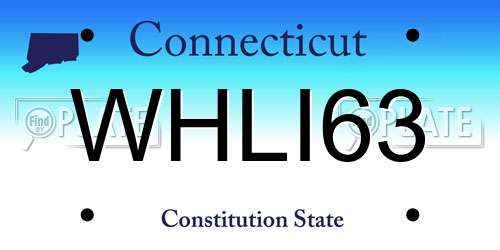 WHLI63 Connecticut License Plate