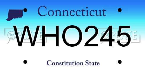 WHO245 Connecticut License Plate