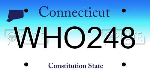 WHO248 Connecticut License Plate