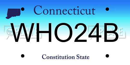 WHO24B Connecticut License Plate