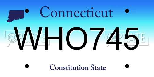 WHO745 Connecticut License Plate