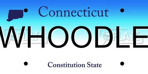 WHOODLE Connecticut License Plate