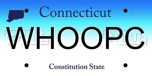 WHOOPC Connecticut License Plate