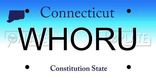 WHORU Connecticut License Plate