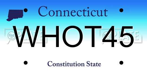 WHOT45 Connecticut License Plate