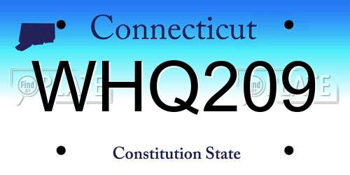 WHQ209 Connecticut License Plate