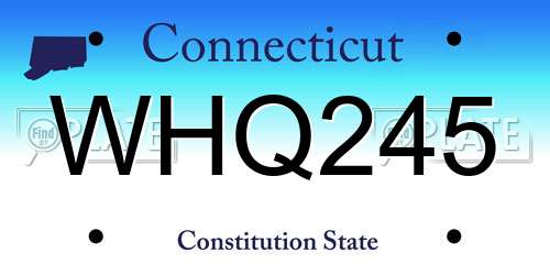 WHQ245 Connecticut License Plate