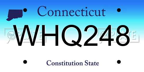 WHQ248 Connecticut License Plate