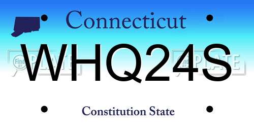 WHQ24S Connecticut License Plate