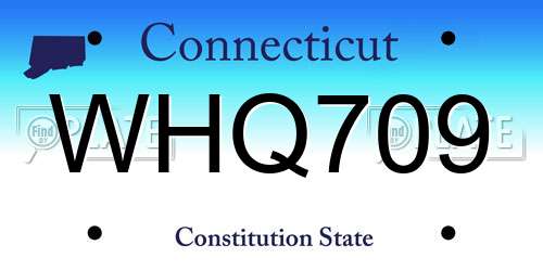 WHQ709 Connecticut License Plate