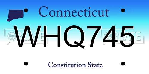 WHQ745 Connecticut License Plate