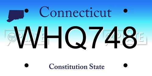 WHQ748 Connecticut License Plate