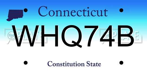 WHQ74B Connecticut License Plate