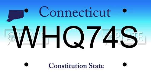 WHQ74S Connecticut License Plate