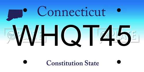 WHQT45 Connecticut License Plate