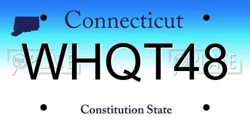 WHQT48 Connecticut License Plate