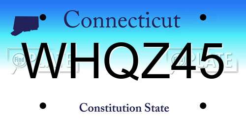 WHQZ45 Connecticut License Plate