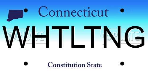 WHTLTNG Connecticut License Plate