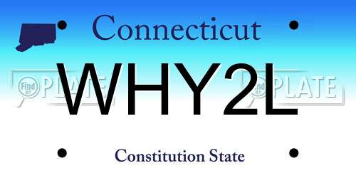 WHY2L Connecticut License Plate