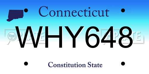 WHY648 Connecticut License Plate