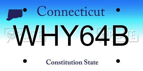 WHY64B Connecticut License Plate