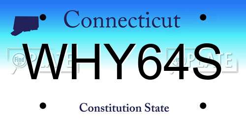 WHY64S Connecticut License Plate