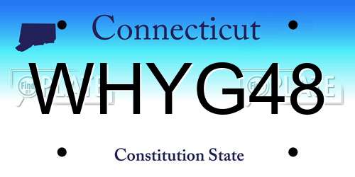 WHYG48 Connecticut License Plate