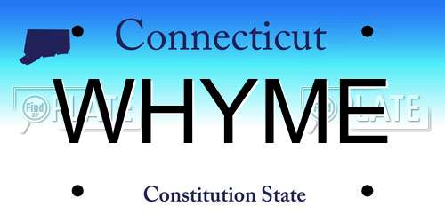 WHYME Connecticut License Plate