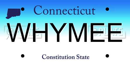 WHYMEE Connecticut License Plate