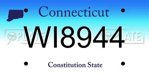 WI8944 Connecticut License Plate
