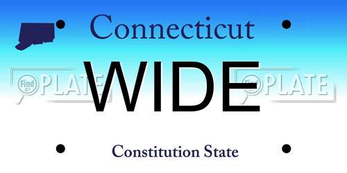 WIDE Connecticut License Plate