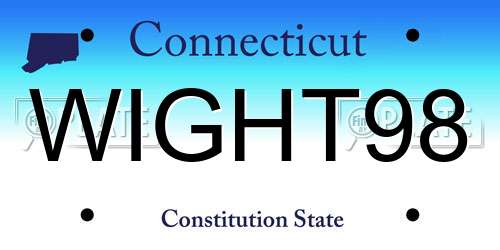 WIGHT98 Connecticut License Plate
