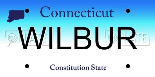 WILBUR Connecticut License Plate