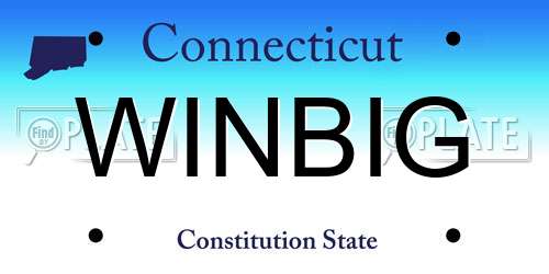 WINBIG Connecticut License Plate