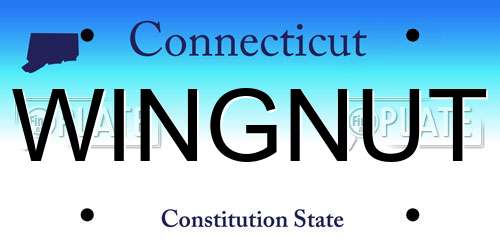 WINGNUT Connecticut License Plate