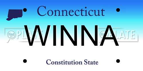 WINNA Connecticut License Plate